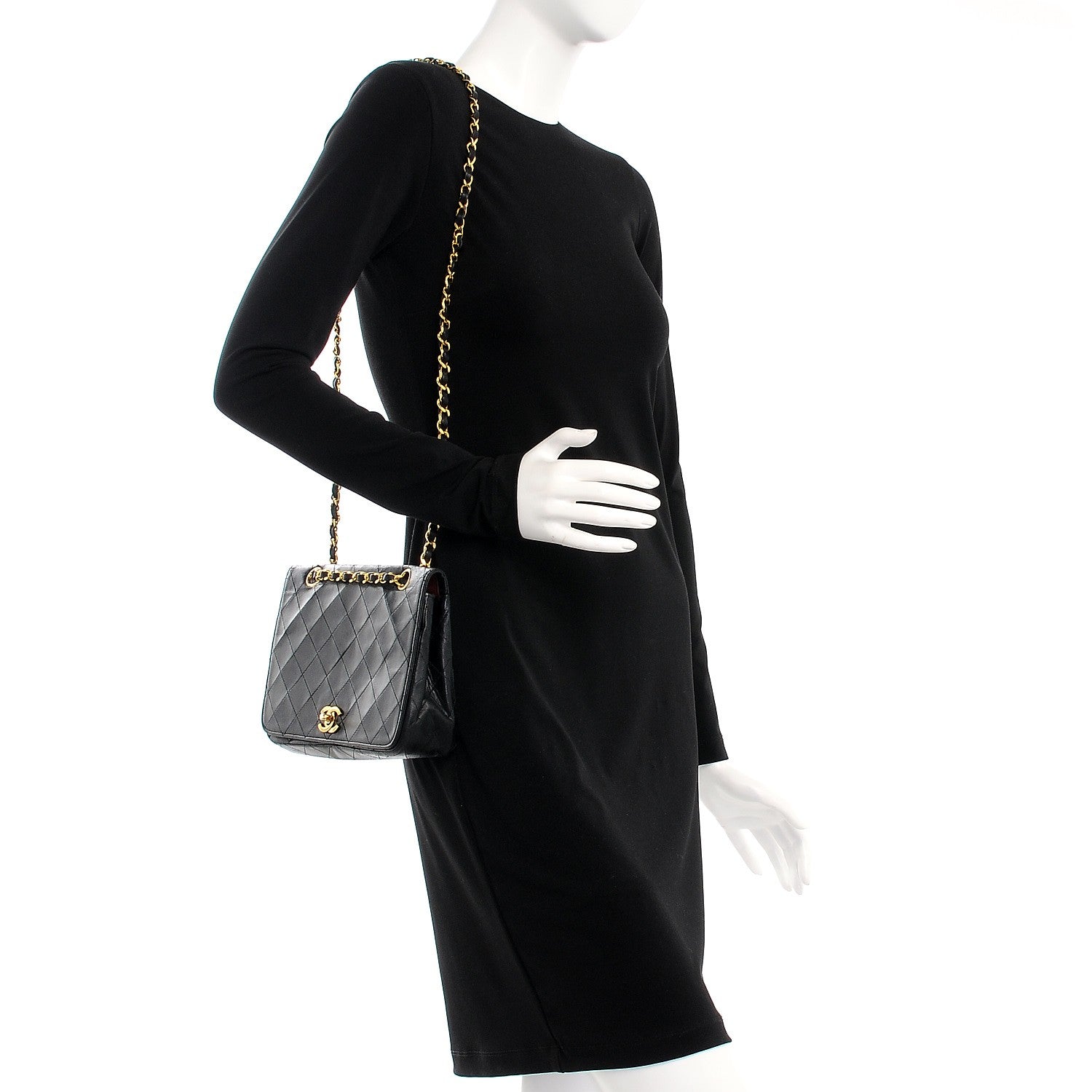 Chanel Lambskin Quilted Small Single Flap Black 2 of 9