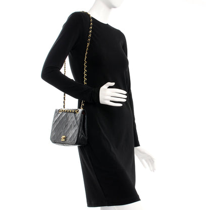 Chanel Lambskin Quilted Small Single Flap Black 2 of 9