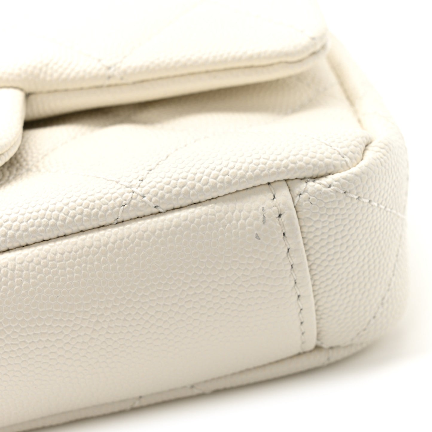 Caviar Quilted Mini Flap White