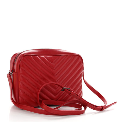 Saint Laurent Calfskin Matelasse Monogram Lou Camera Bag Red 3 of 10