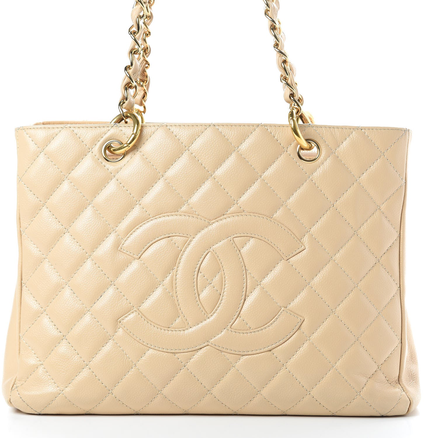 Chanel Caviar Quilted Grand Shopping Tote GST Beige Clair 8 of 17