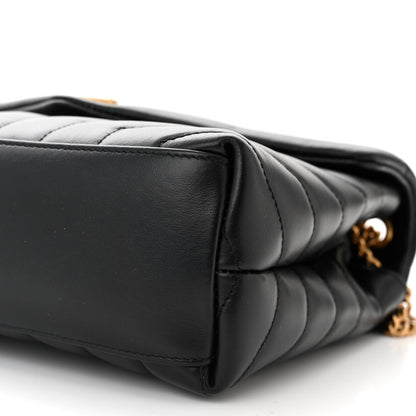 Saint Laurent Calfskin Y Quilted Monogram Small Loulou Chain Satchel Black 10 of 11