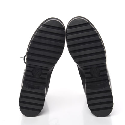 Louis Vuitton Suede Calfskin Monogram LV Black Heart Laureate Platform Desert Boots 36.5 Black 5 of 8
