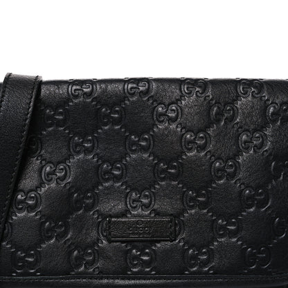 Gucci Guccissima Small Flap Messenger Bag Black 8 of 10