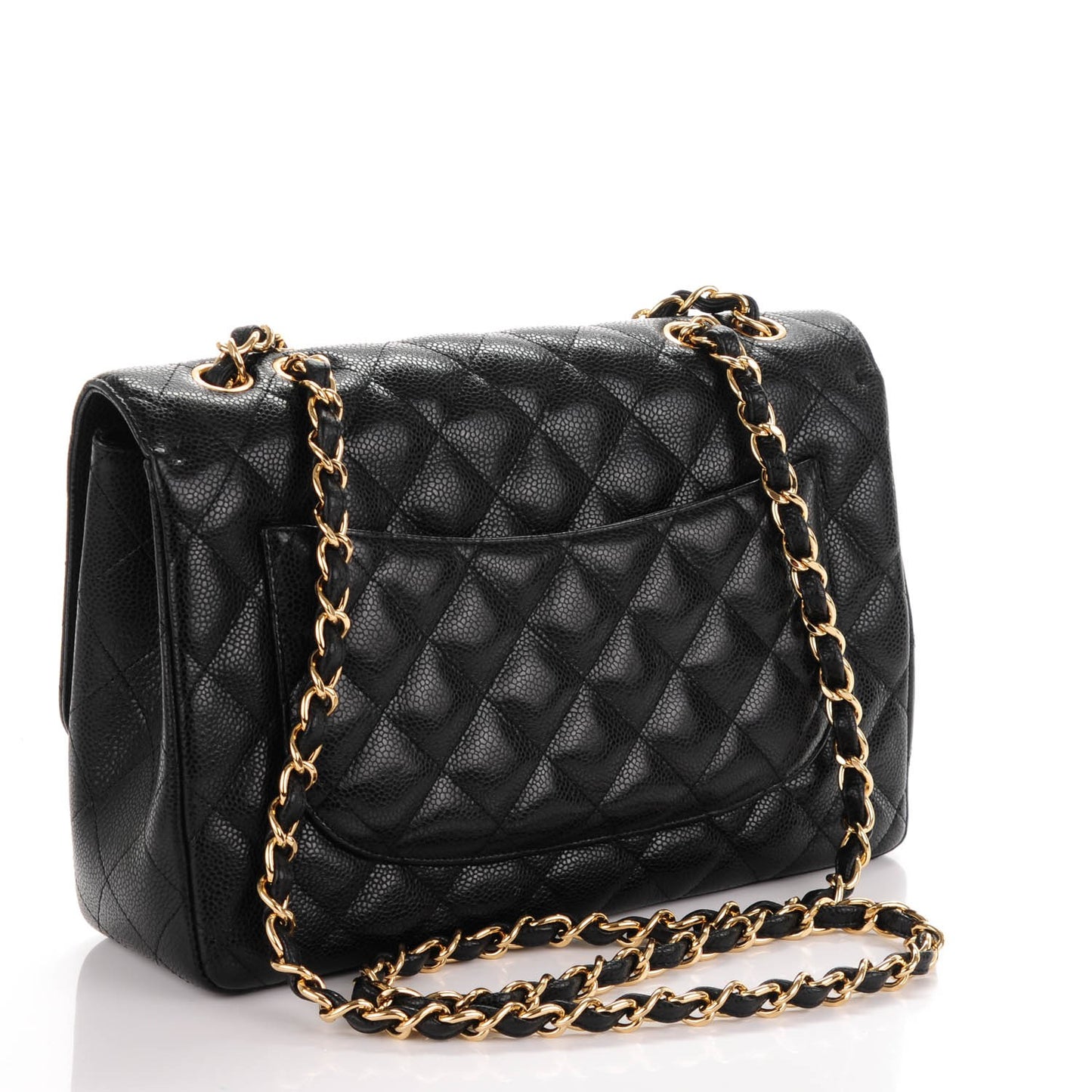 Caviar Quilted Jumbo Single Flap Black