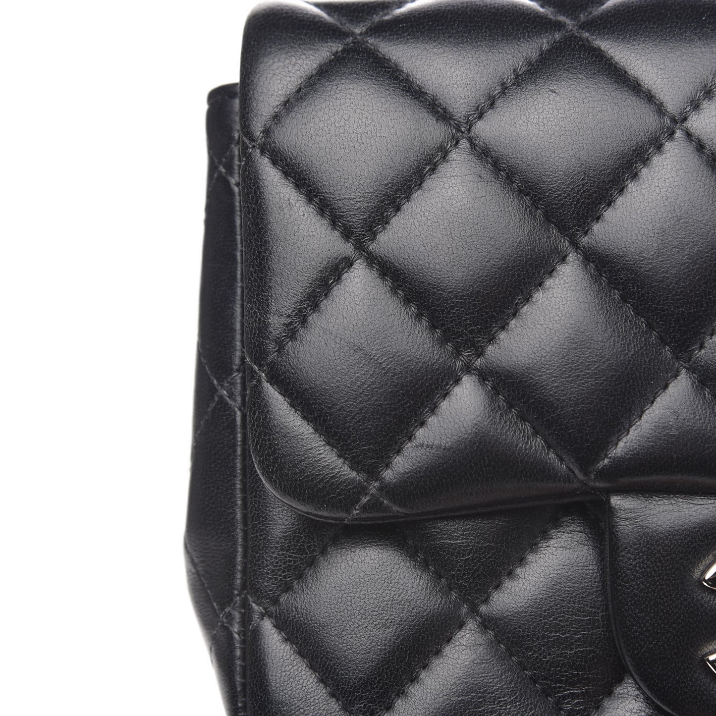 Lambskin Quilted Mini Square Flap Black