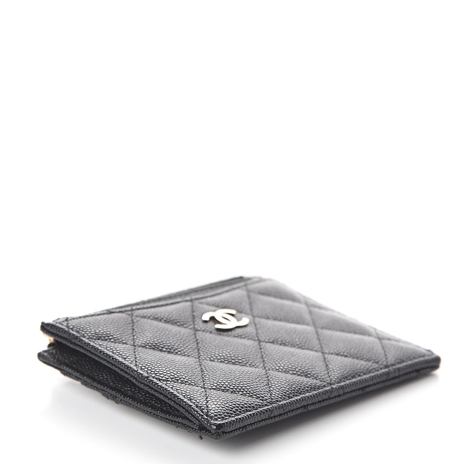 Chanel Caviar Quilted CC Zip Card Holder Black 4 of 9