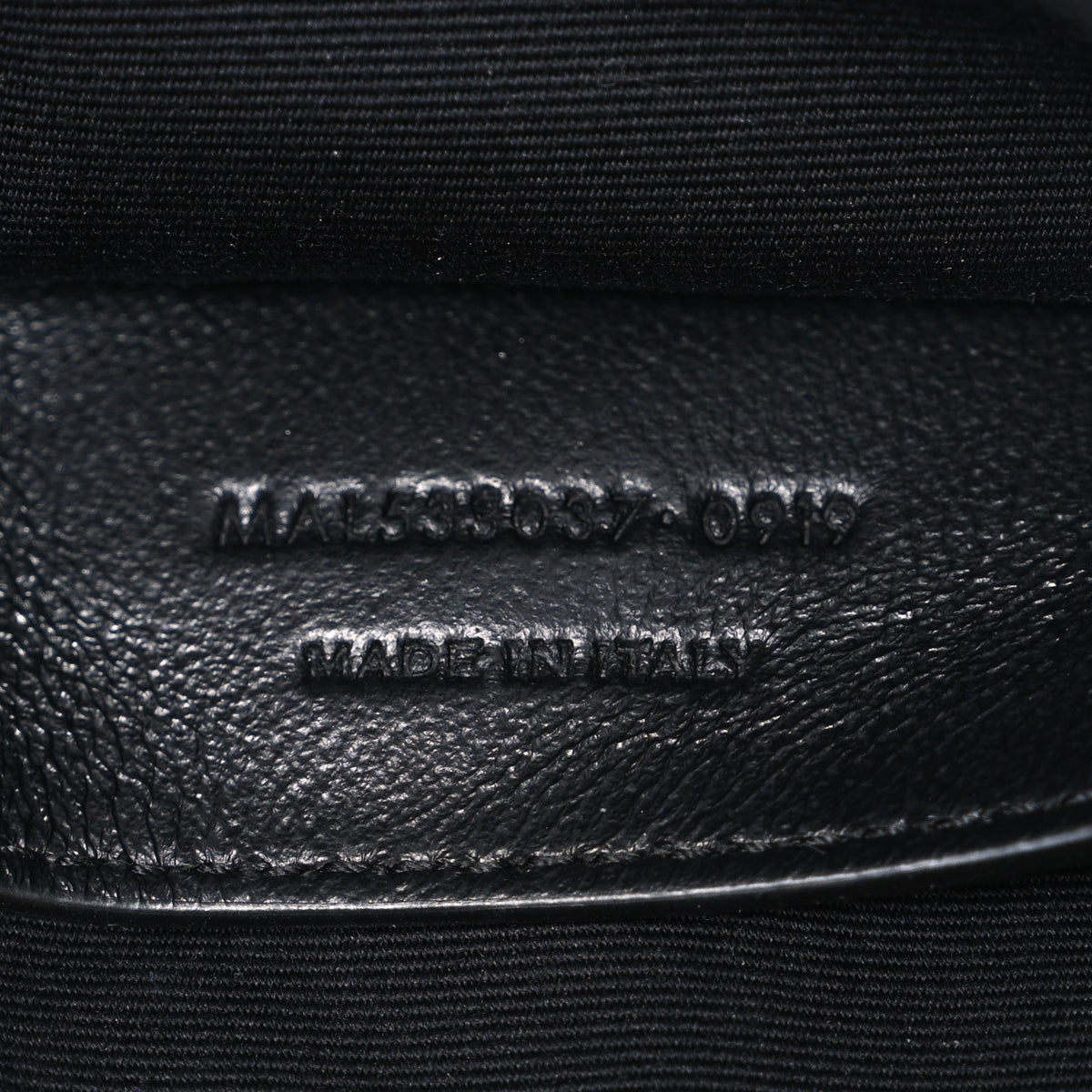 Crinkled Calfskin Matelasse Monogram Baby Niki Chain Satchel Black