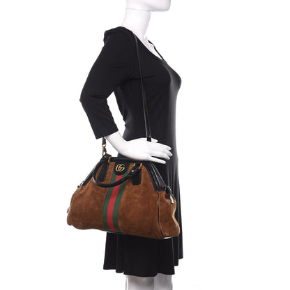 Gucci Suede Ophidia Medium Re(Belle) Top Handle Bag Nocciola Black 2 of 13