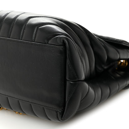 Saint Laurent Calfskin Y Quilted Monogram Medium Loulou Chain Satchel Black 10 of 11