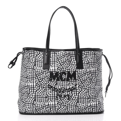 MCM Visetos Large Liz Reversible Shopper Tote Black 5 of 19