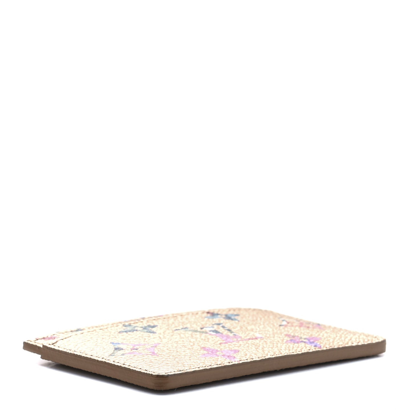 Metallic Monogram LV Garden Card Holder Gold
