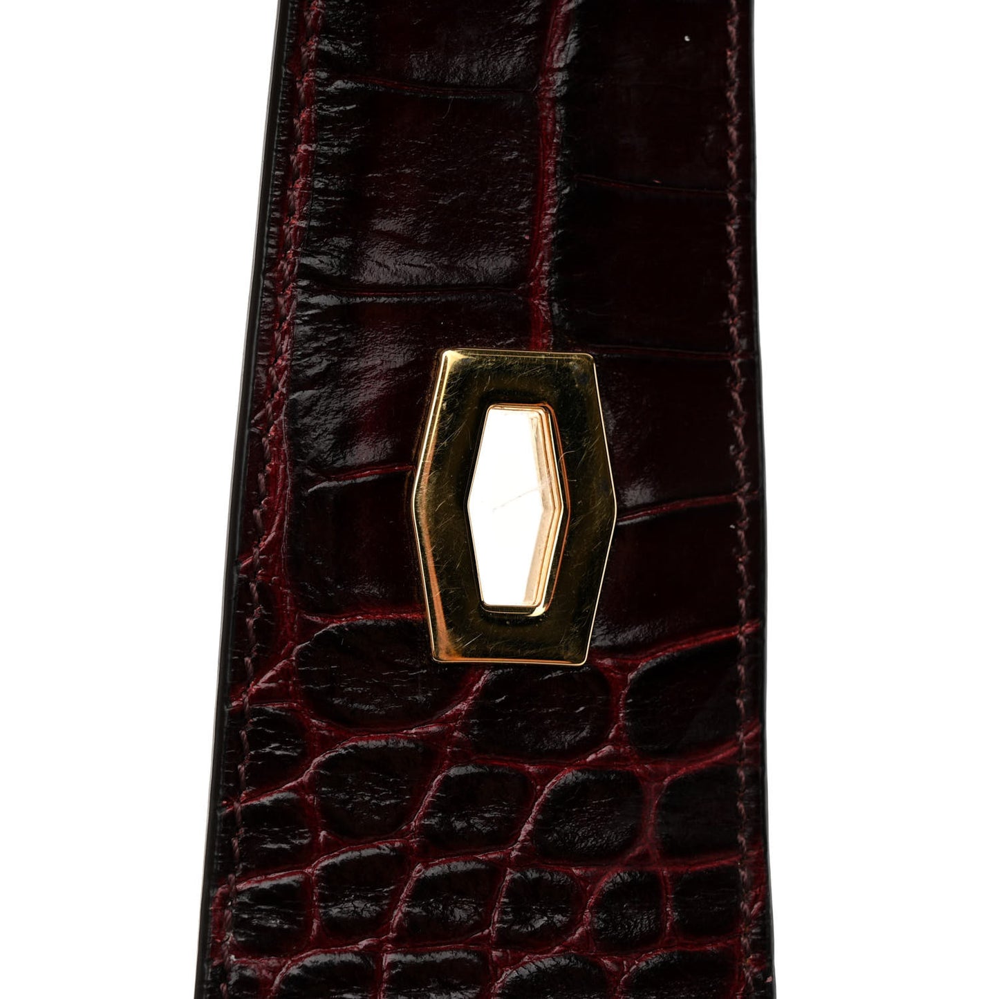 Calfskin Crocodile Embossed Eden Bag Eggplant