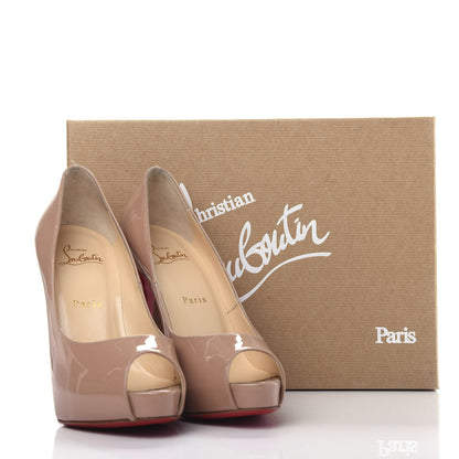 Christian Louboutin Patent New Very Prive 120 Pumps 38 Nude 10 of 10