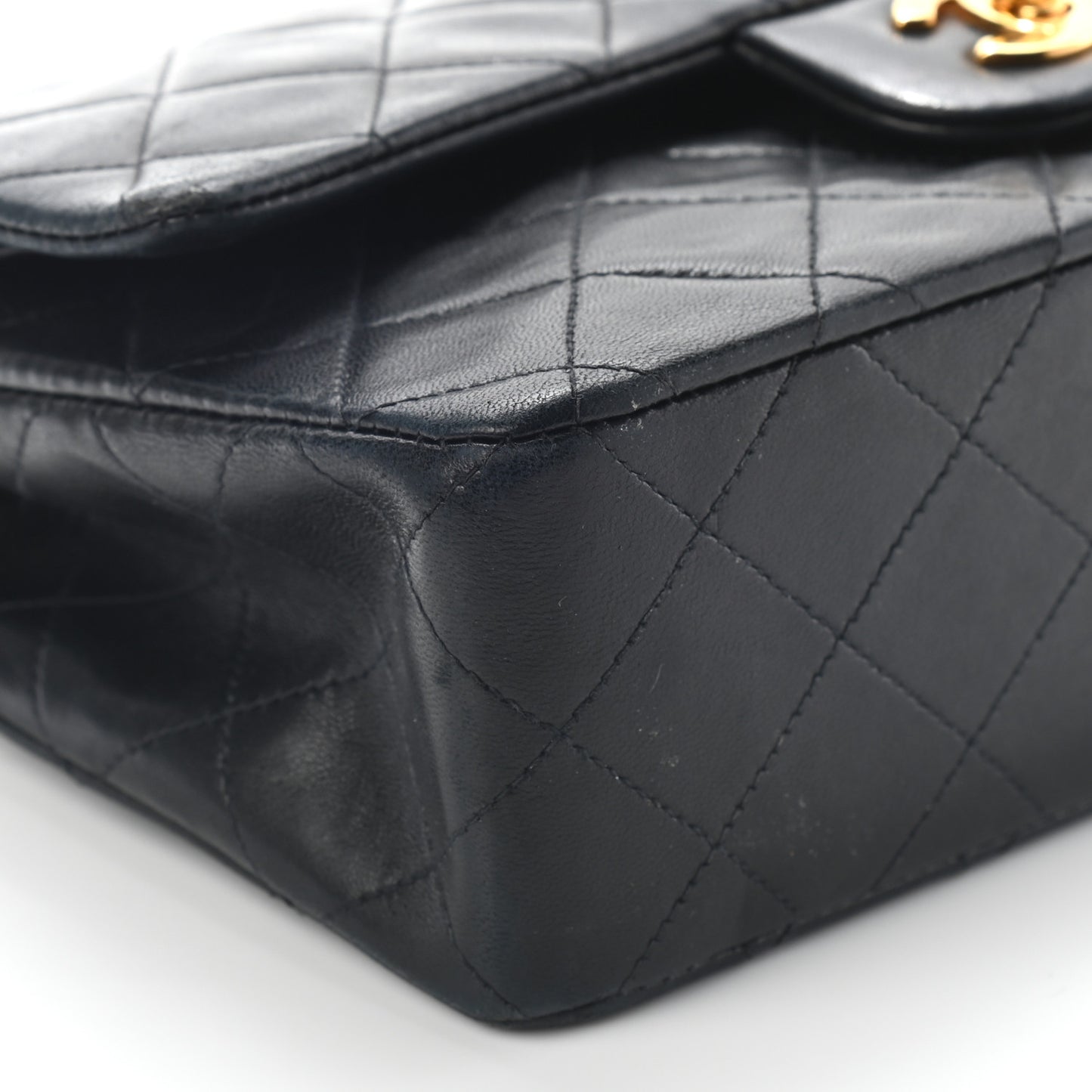 Lambskin Quilted Small Double Flap Black