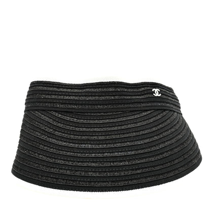 Chanel Abaca Cotton Ribbon Visor S Black 3 of 7