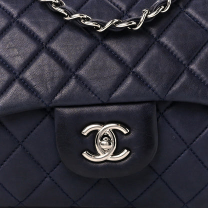 Chanel Lambskin Quilted Jumbo Single Flap Navy 9 of 12