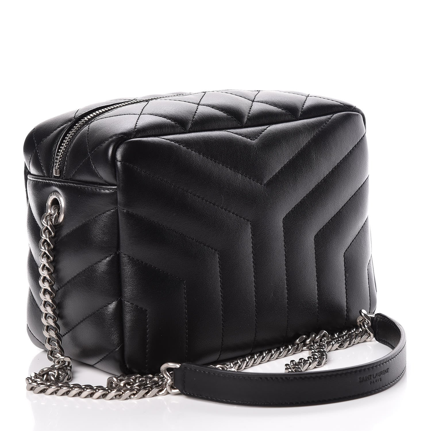 Saint Laurent Calfskin Y Quilted Monogram Small Loulou Bowling Bag Black 3 of 10