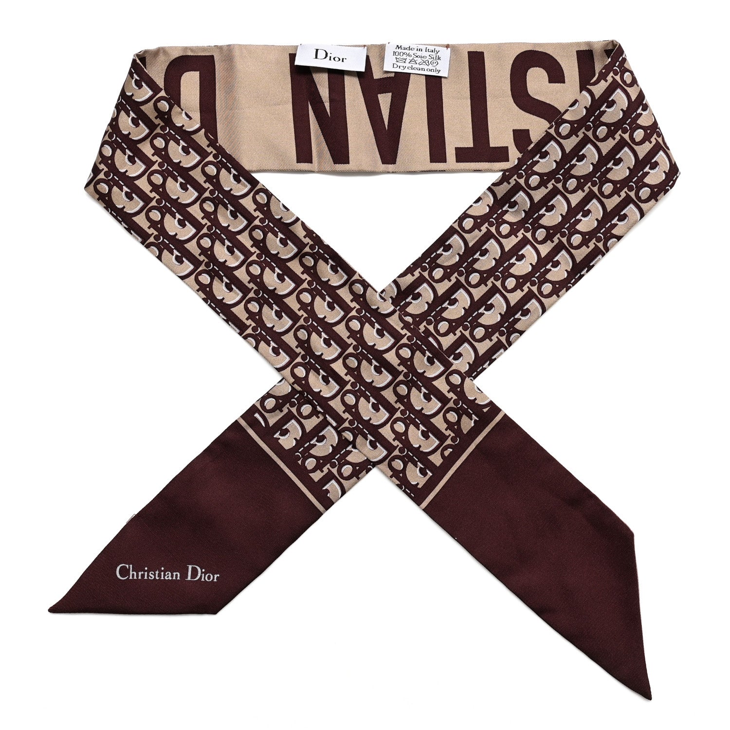 Christian Dior Silk Oblique Mitzah Scarf Bordeaux 1655699