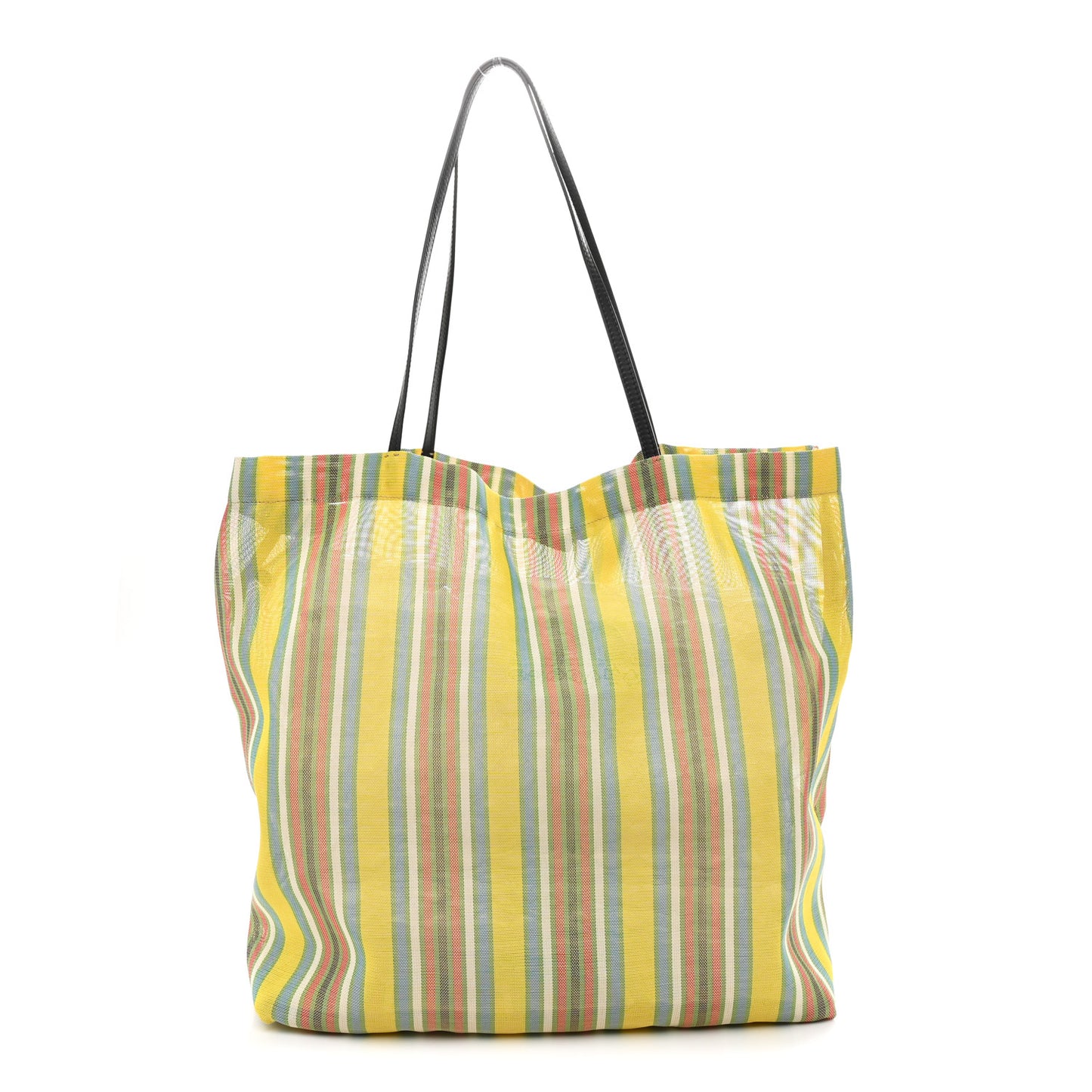 Mesh Saddle Calfskin Barn Tote Bag Multicolor