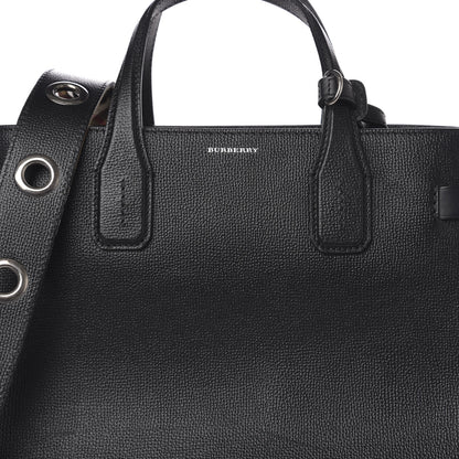 Burberry Grainy Calfskin House Check Medium Banner Tote Black 11 of 11