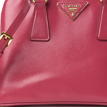 Prada Saffiano Vernice Small Promenade Tote Peonia 7 of 10