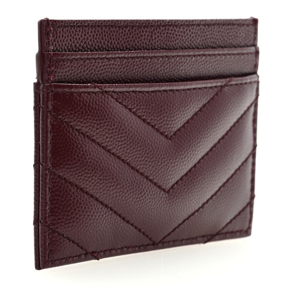 Saint Laurent Grain De Poudre Matelasse Chevron Cassandre Credit Card Case Rouge Legion 3 of 6