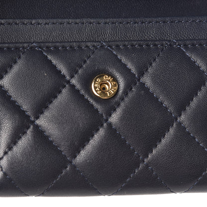 Chanel Lambskin Quilted Boy Card Holder Wallet Navy 12 of 12