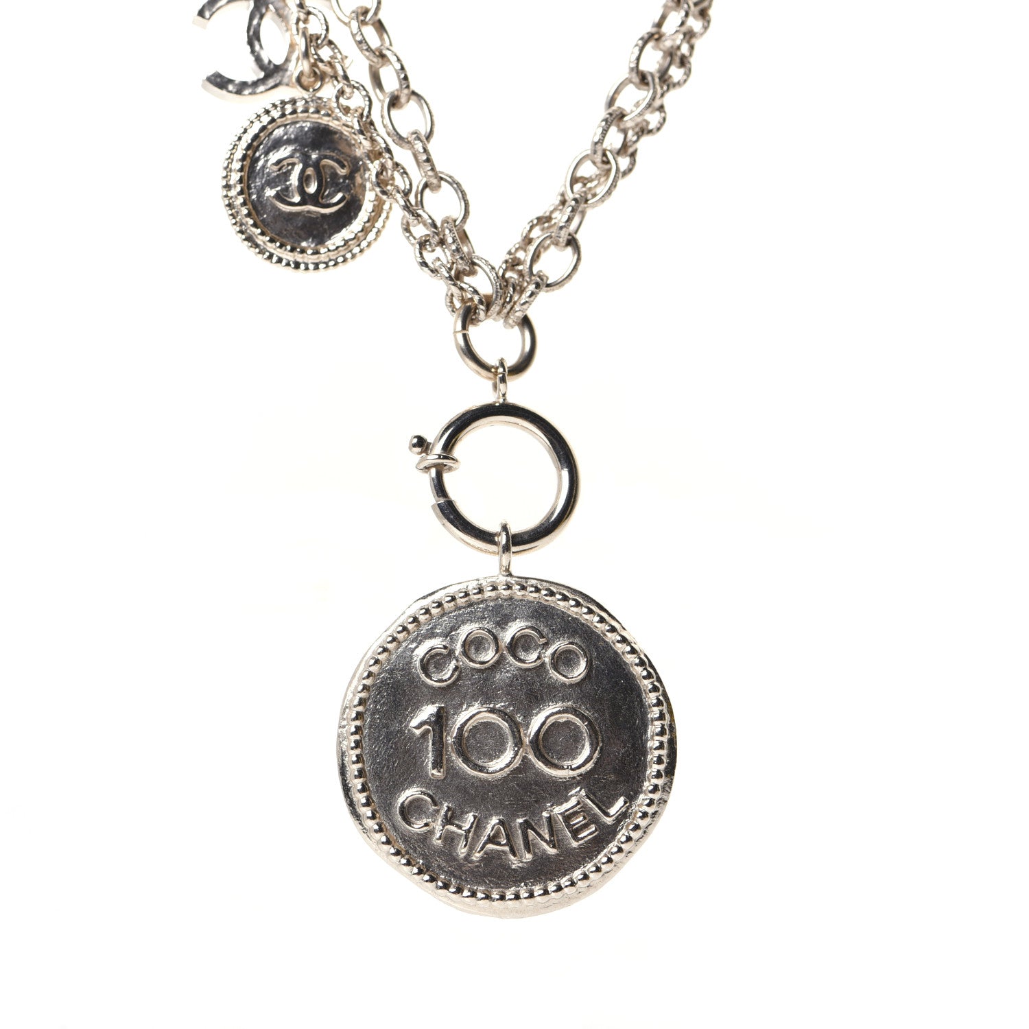 Chanel CC Coco Camellia Coin Necklace Gold 5 of 10