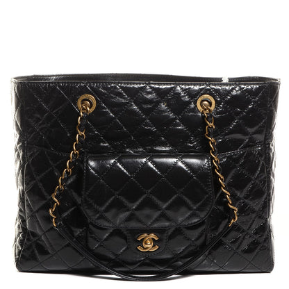 Chanel Glazed Calfskin Bubble CC Tote Black 1 of 7
