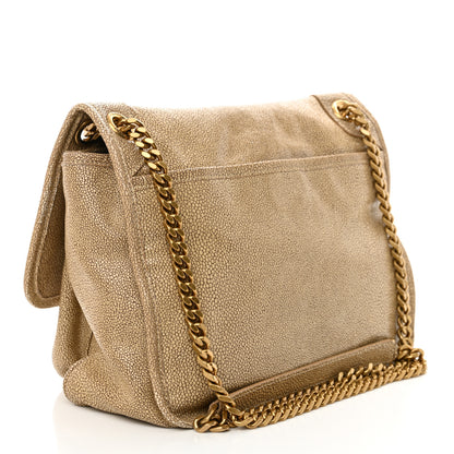 Saint Laurent Stingray Embossed Monogram Medium Niki Chain Satchel Beige 3 of 12