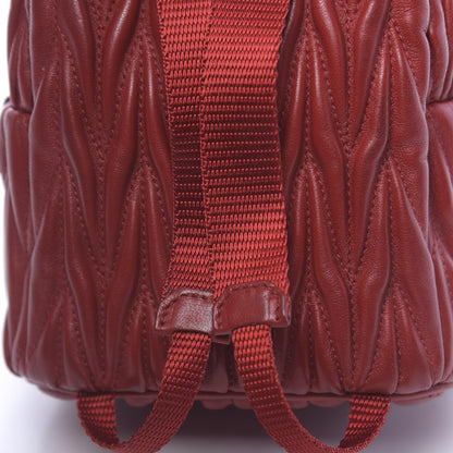 Miu Miu Nappa Matelasse Lux Mini Backpack Rosso 12 of 15