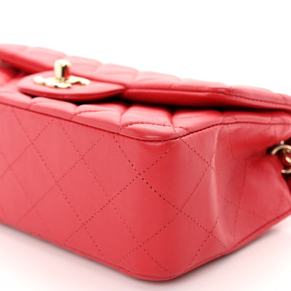 Chanel Lambskin Quilted Mini Rectangular Flap Red 10 of 11