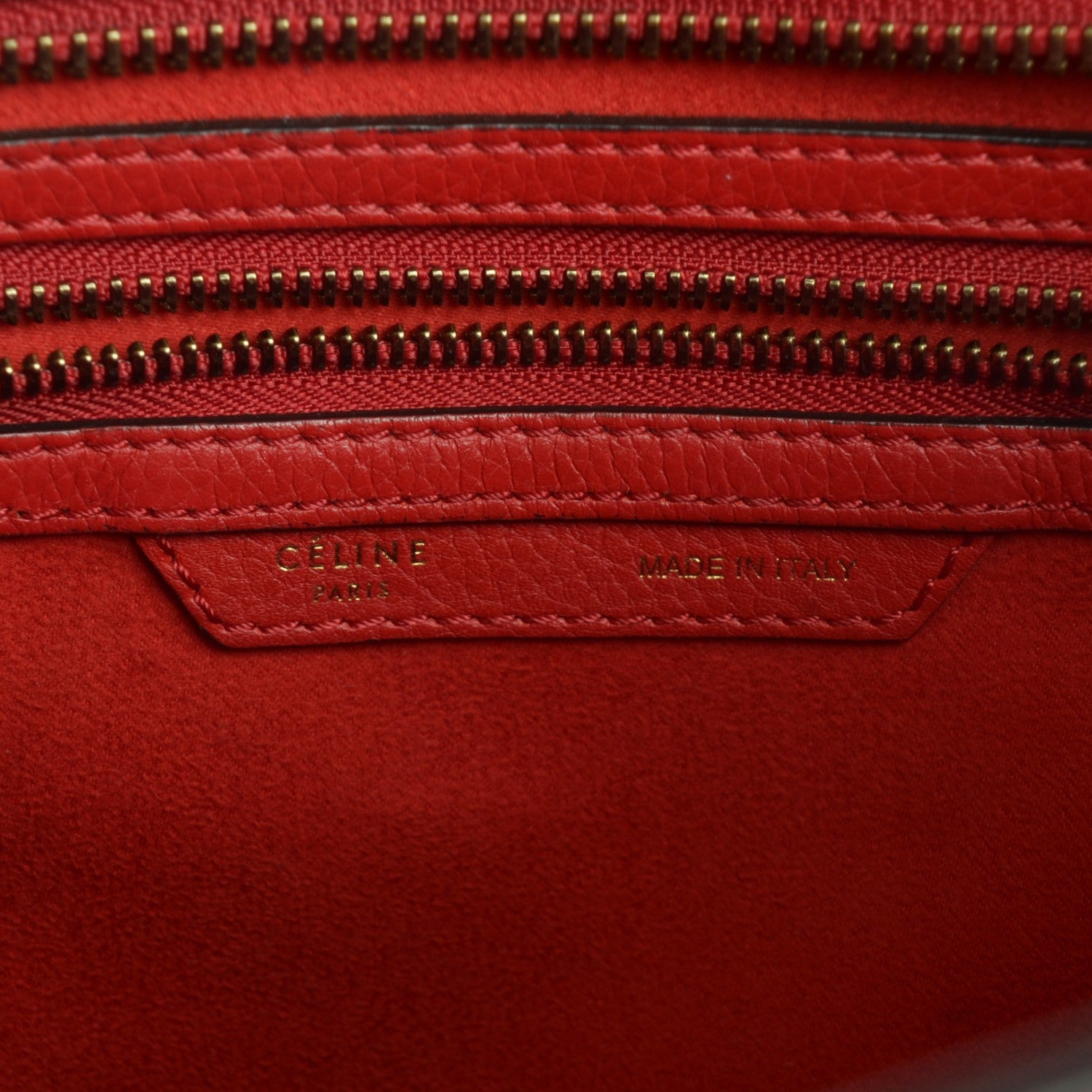 Celine Drummed Calfskin Micro Luggage Coquelicot 6 of 8