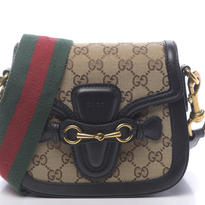 Gucci Monogram Small Lady Web Shoulder Bag Beige Black 8 of 11