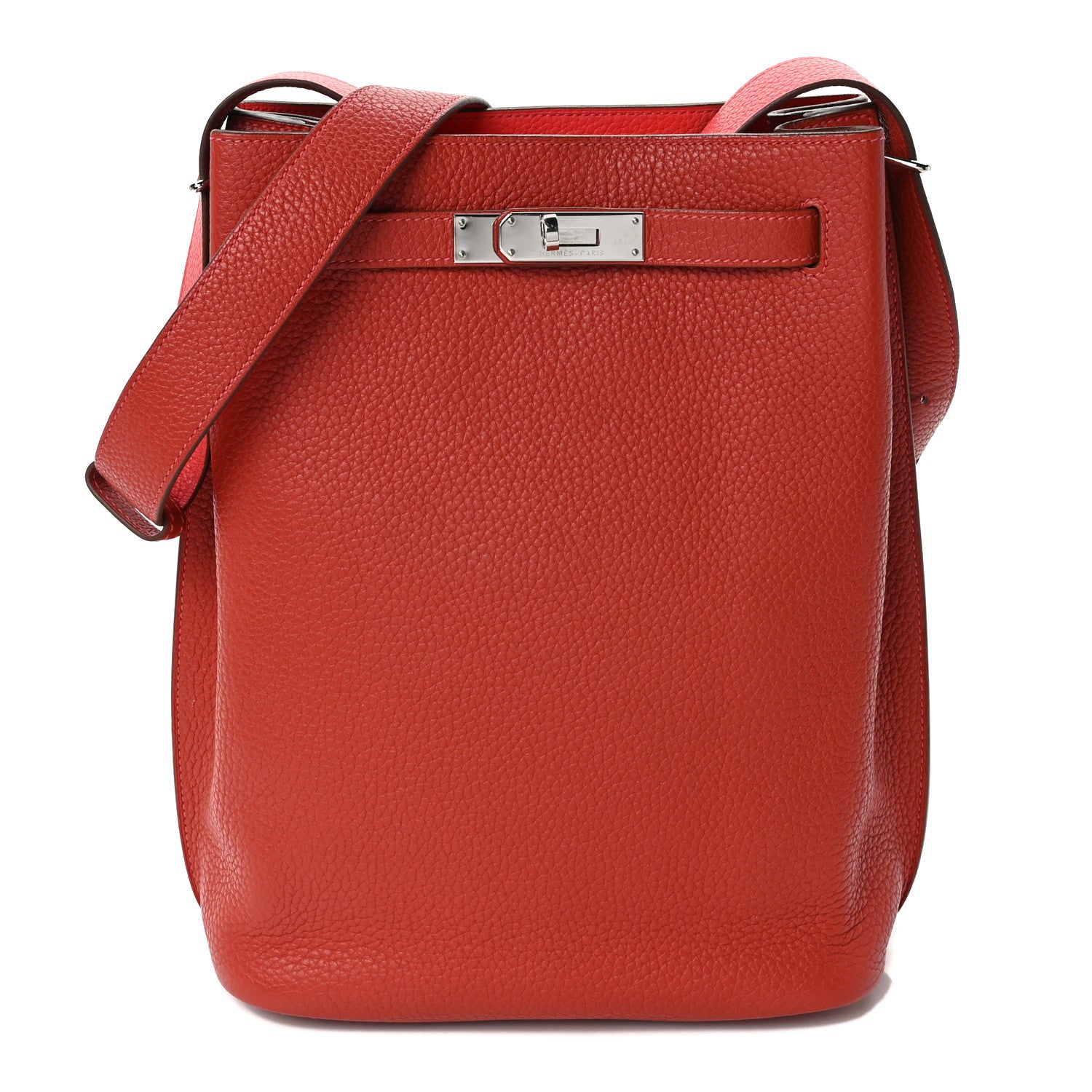 Hermes Taurillon Clemence Verso So Kelly 22 Rouge Pivoine Rose Jaipur 1 of 10