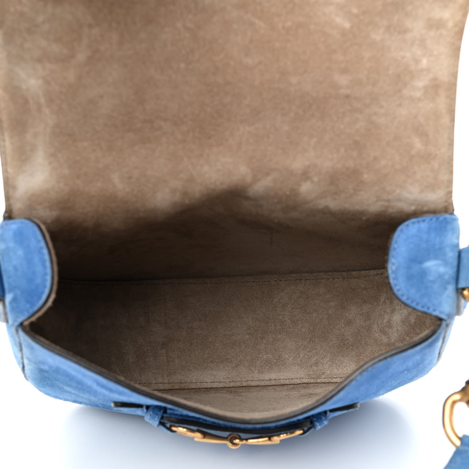 Gucci Suede Medium Lady Web Shoulder Bag Blue 5 of 9