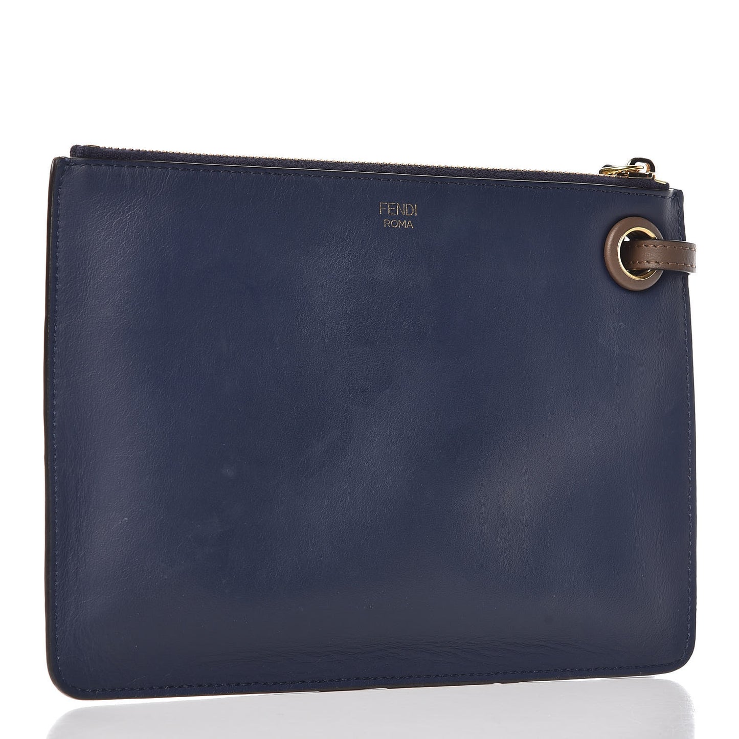 X FILA Vitello Century Mania Bi-Color FF 1974 Embossed Small Flat Clutch Nebula Blueberry Multicolor