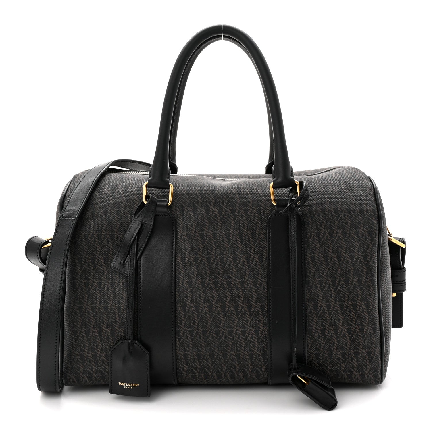 Saint Laurent Canvas Smooth Calfskin Monogram Duffle Black 1 of 10