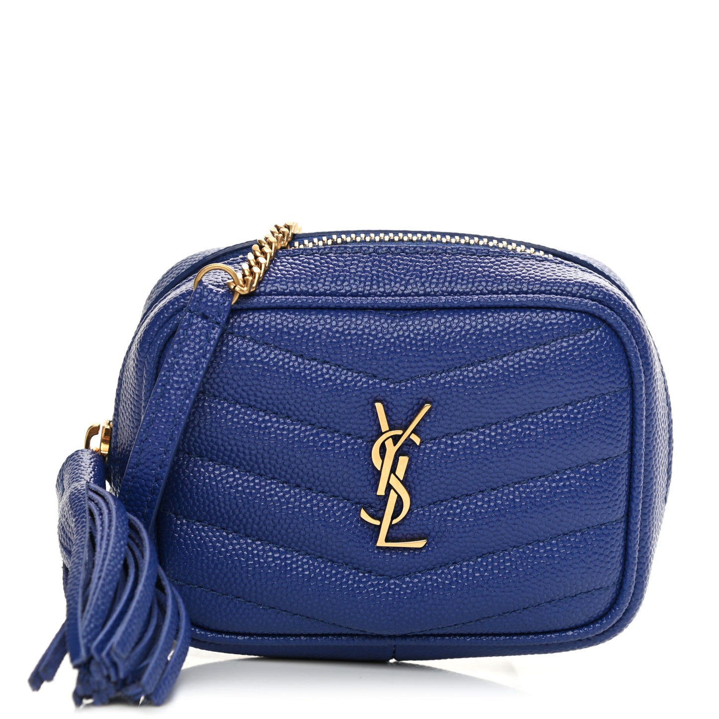 Grain De Poudre Matelasse Monogram Baby Lou Camera Bag Sapphire Blue