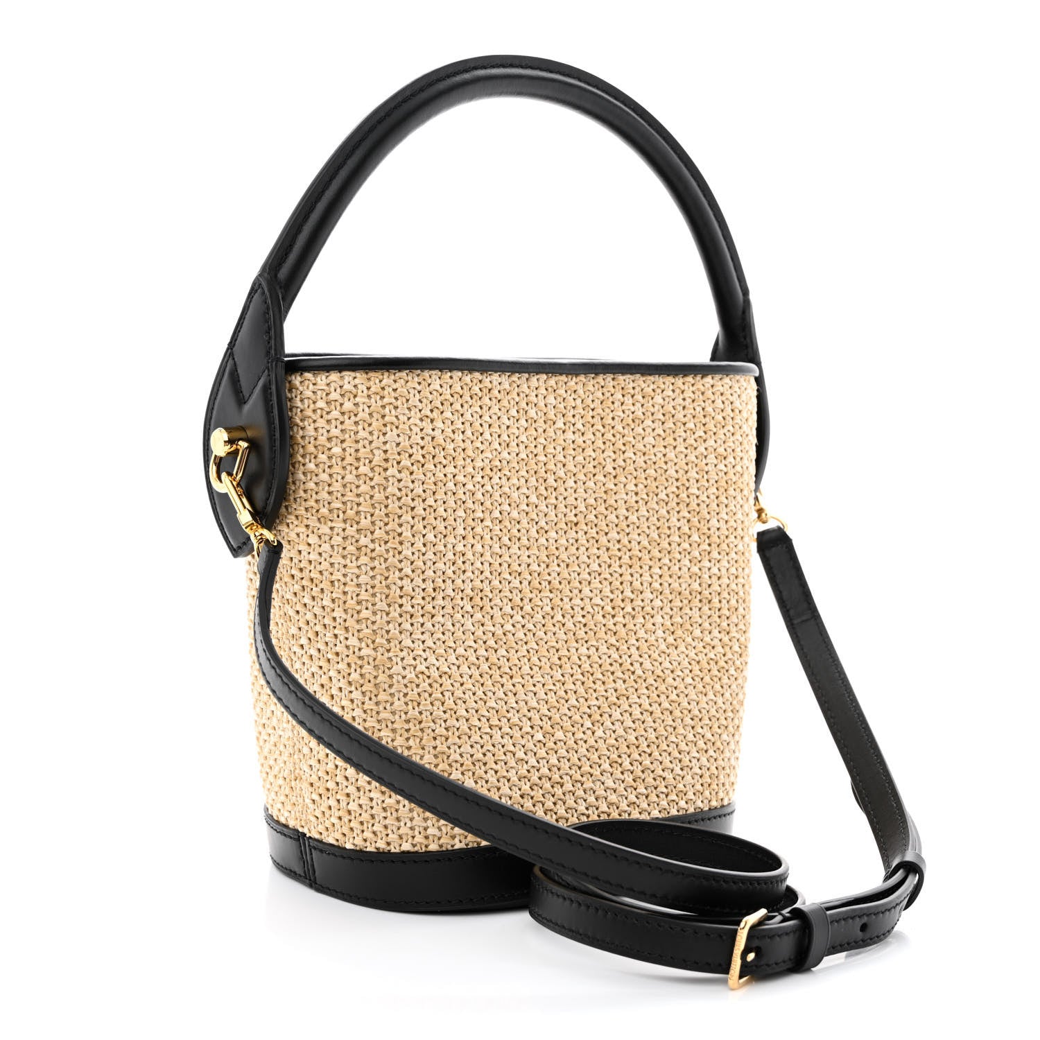 Louis Vuitton Raffia Petit Bucket Black 3 of 9