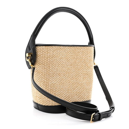 Louis Vuitton Raffia Petit Bucket Black 3 of 9