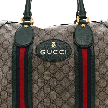 Gucci Soft GG Supreme Monogram Neo VintageWeb Skull Medium Duffle Bag Beige New Acero Green 7 of 13