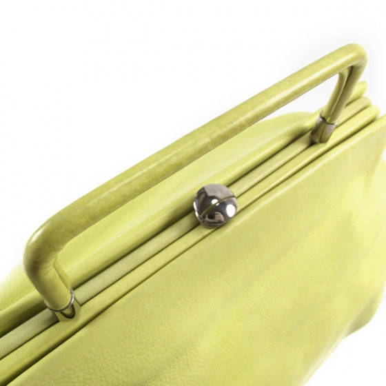 MARNILeatherFrameBagChartreuse