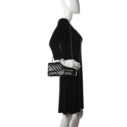 Chanel Patent Calfskin Chevron Quilted East West Flap 2 of 11