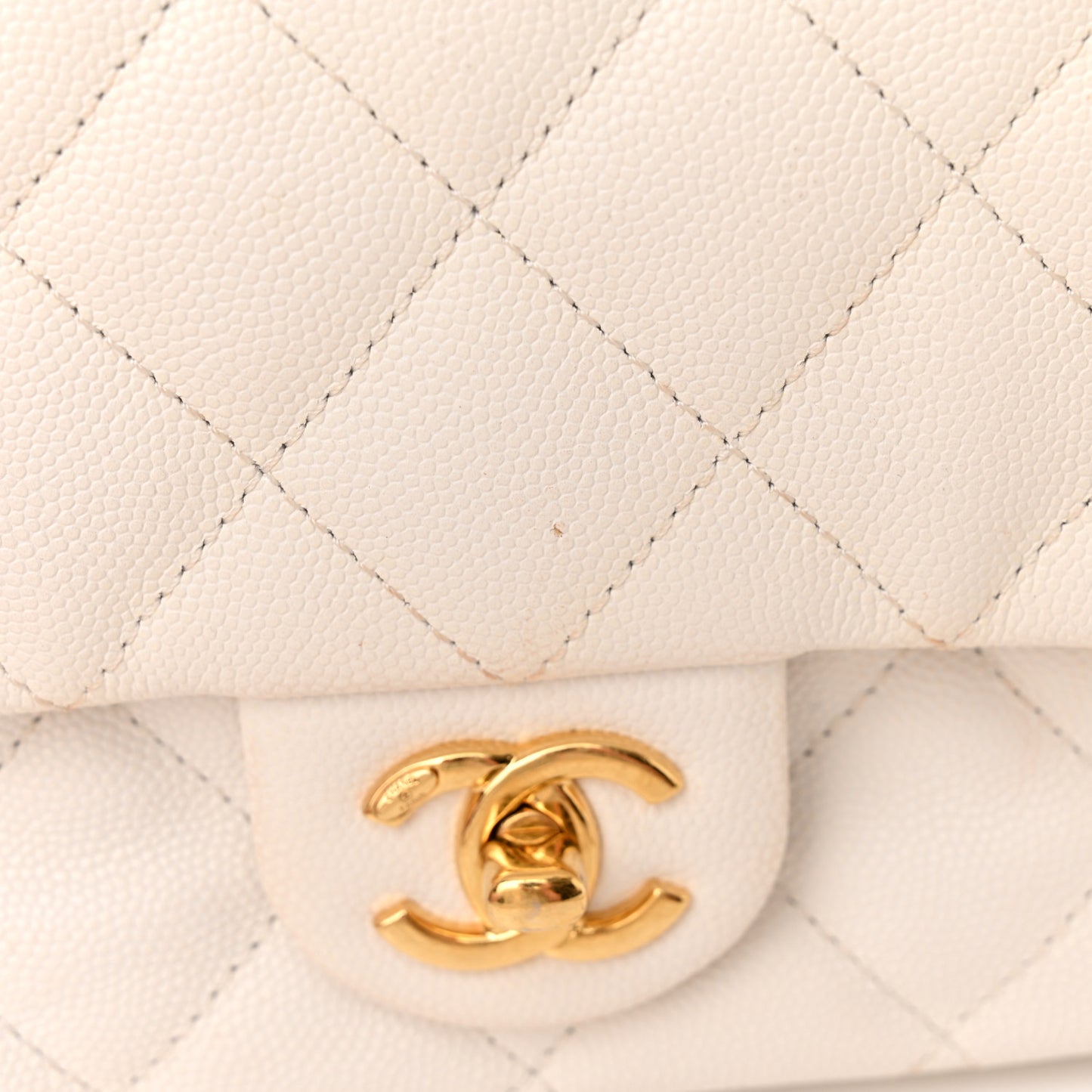 Caviar Quilted Mini CC You Flap White