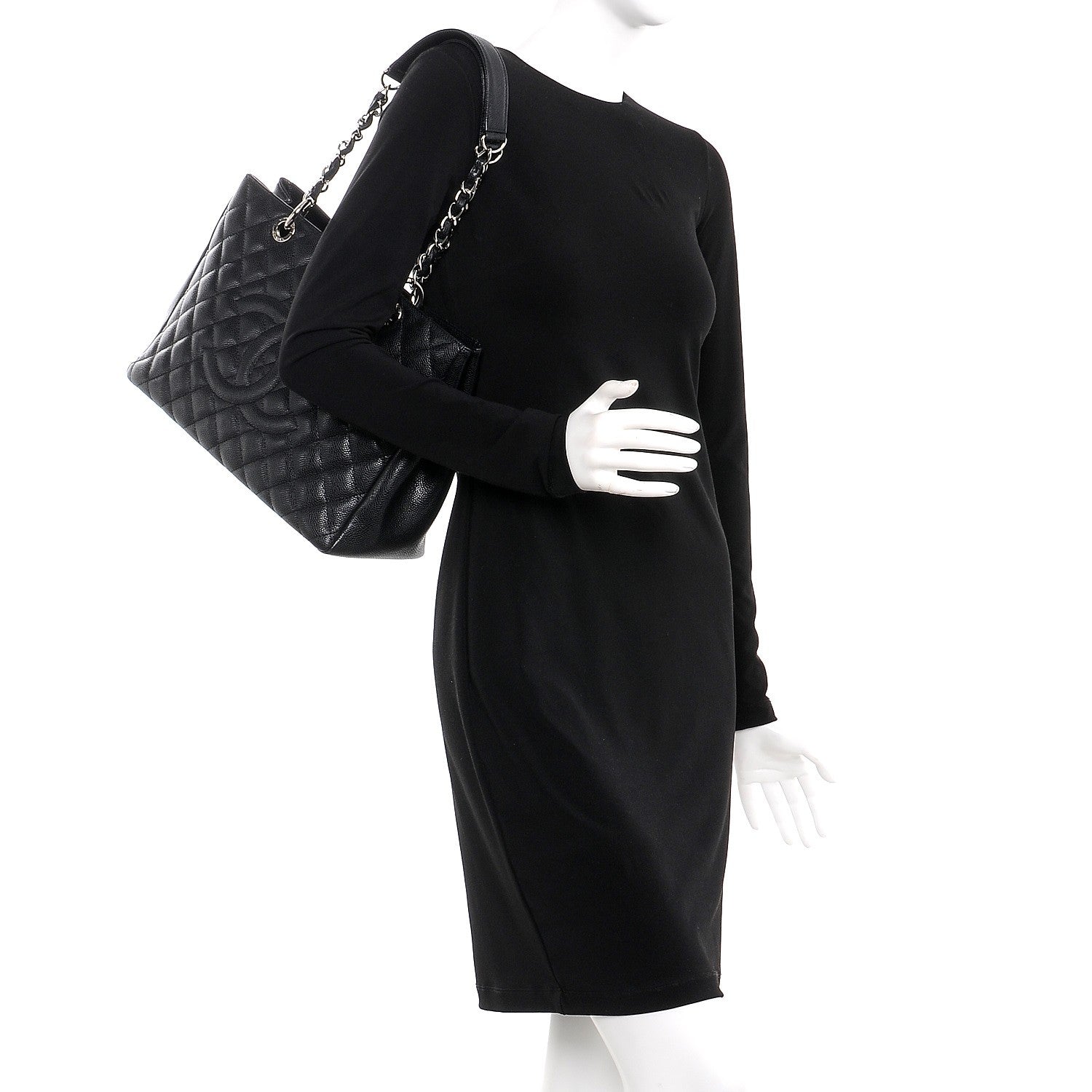 Chanel Caviar Quilted Grand Shopping Tote GST Black 2 of 9