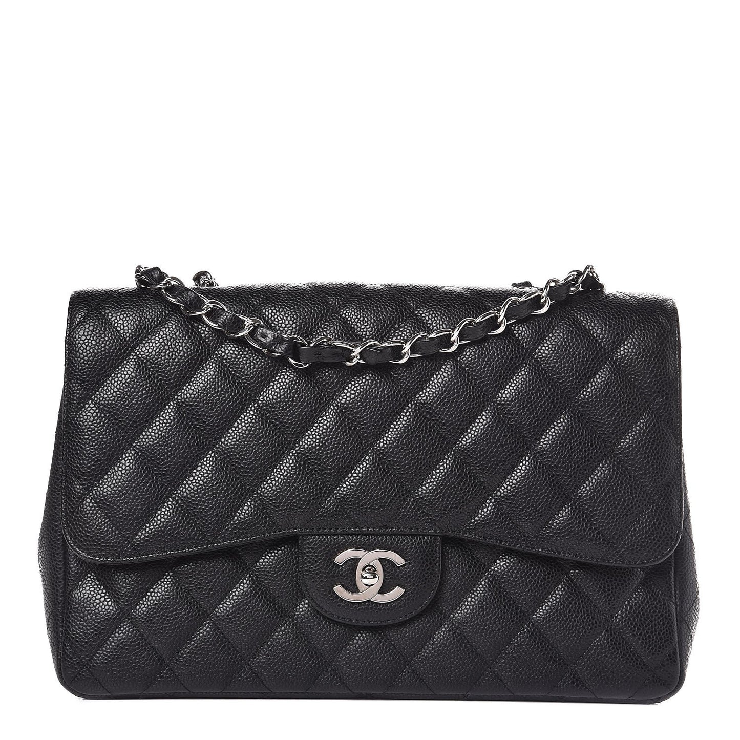 Caviar Quilted Jumbo Single Flap Black