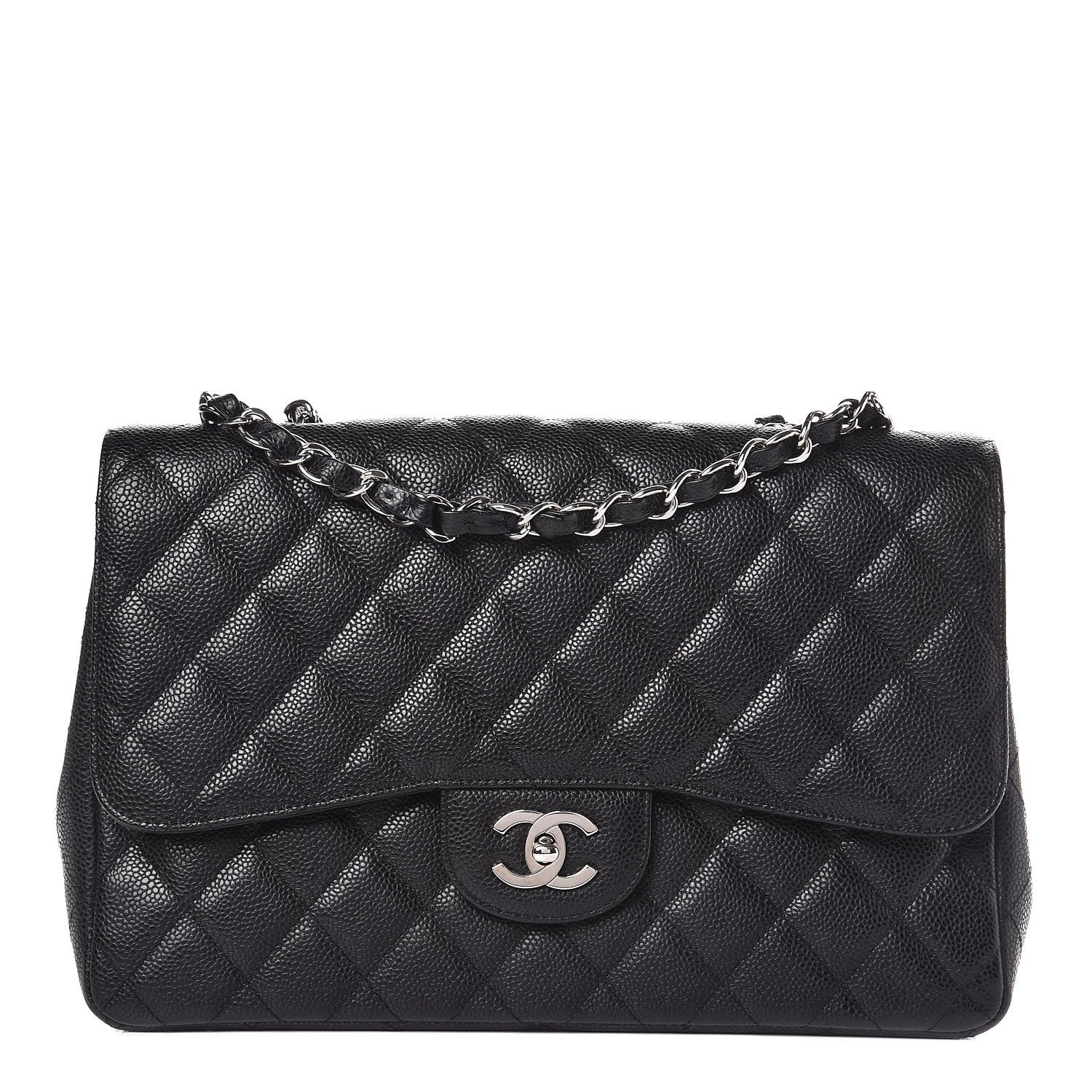 Chanel Caviar Quilted Jumbo Single Flap Black 1 of 11