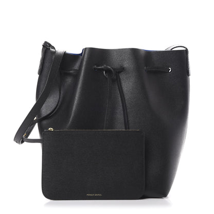 Mansur Gavriel Saffiano Bucket Bag Black Royal 1 of 16